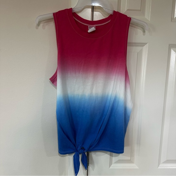 New Womens/Juniors No Boundaries Red White & Blue Tank top - Picture 2 of 3